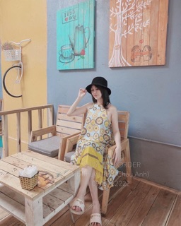 ĐẦM MAXI HOẠ TIẾT CỔ YẾM (KÈM VIDEO HÌNH THẬT)