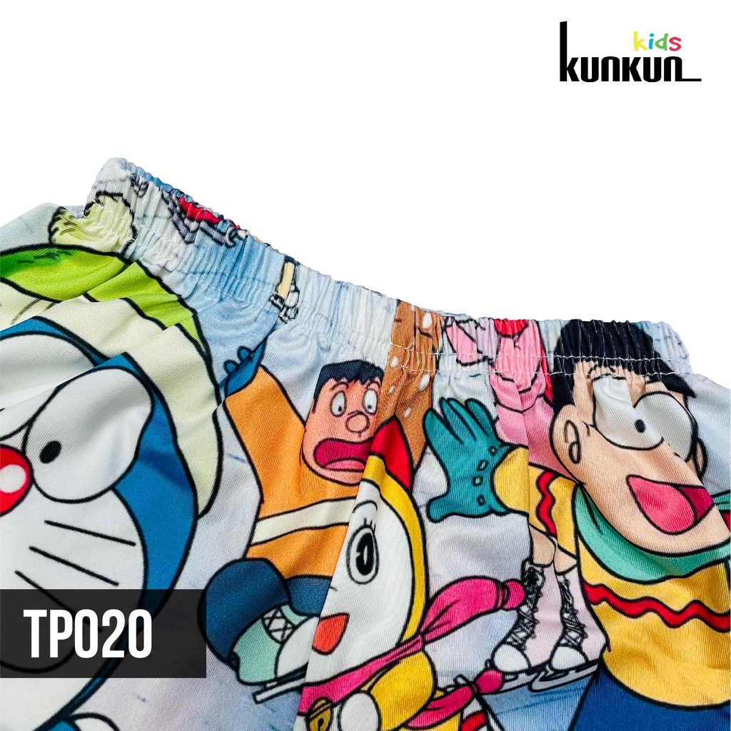 Đồ bộ bé trai Thun lạnh hình mèo máy doraemon tuyết size đại từ 10-60kg KunKun Kid TP020