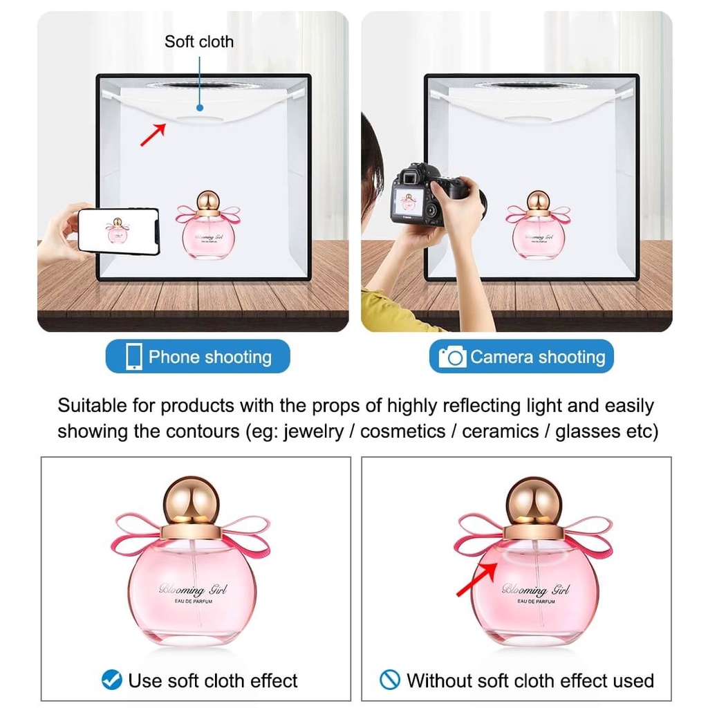 HỘP CHỤP ẢNH SẢN PHẨM 30X30CM CÓ ĐÈN LED PULUZ (TẶNG 6 PHÔNG NỀN)