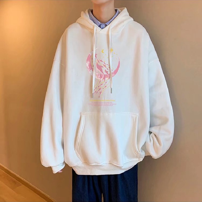 Áo hoodie tay dài dáng rộng in họa tiết graffiti phong cách hip hop đường phố Hàn Quốc M-3XL