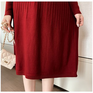 Váy cho con bú, chất len, dáng xòe xếp li