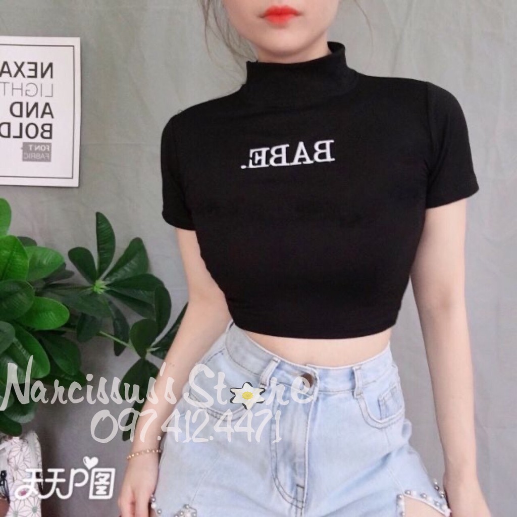 [Nhiều màu] Áo croptop cổ lọ chất cotton co giãn tốt HOT 2020 | BigBuy360 - bigbuy360.vn