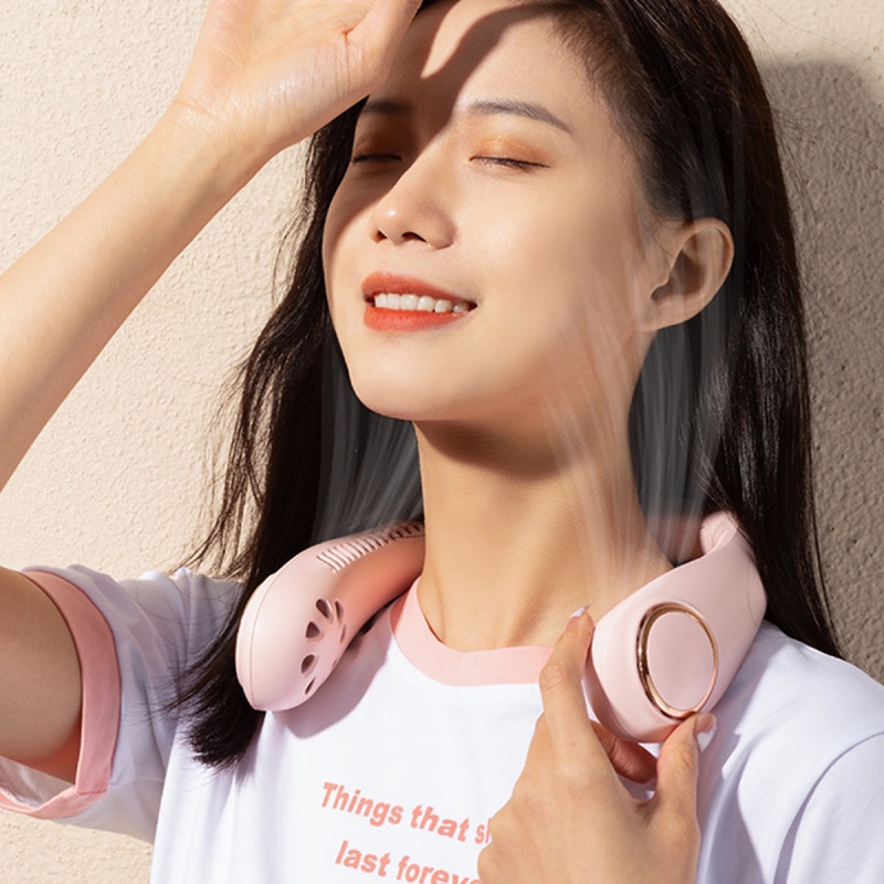 Quạt ANKNDO đeo cổ không cánh quạt tiết kiệm năng lượng dễ chỉnh tốc độ gió cho hoạt động thể thao