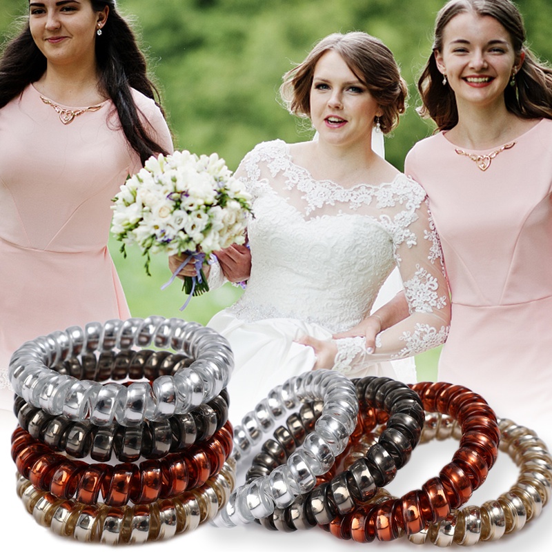 Dây Cột Tóc Màu Trơn Co Giãn Tốt Phong Cách Pháp Cổ Điển Thời Trang Cho Nữ