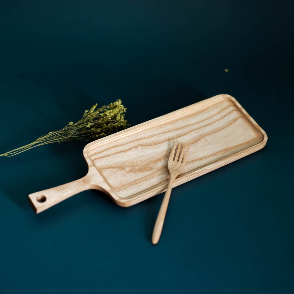 Khay gỗ dài tay cầm - Phụ kiện trang trí -  Long-handled wooden tray