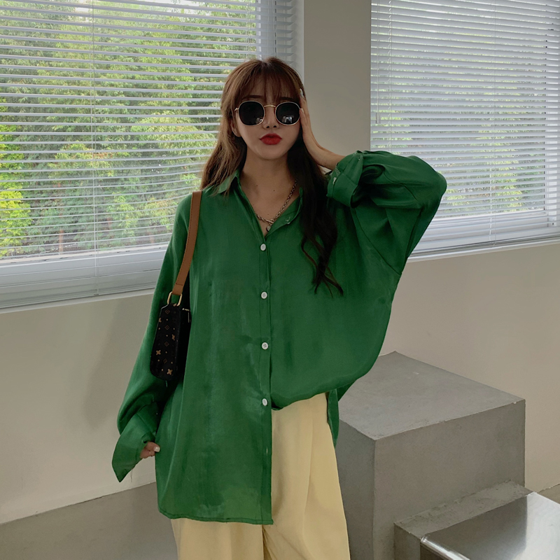 Áo Sơ Mi Tay Dài Dáng Rộng Thời Trang Mùa Thu Cho Nữ
