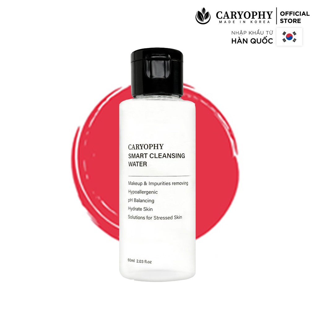 Nước tẩy trang cho da dầu mụn hàn quốc không cồn dành da nhạy cảm Caryophy 60ml