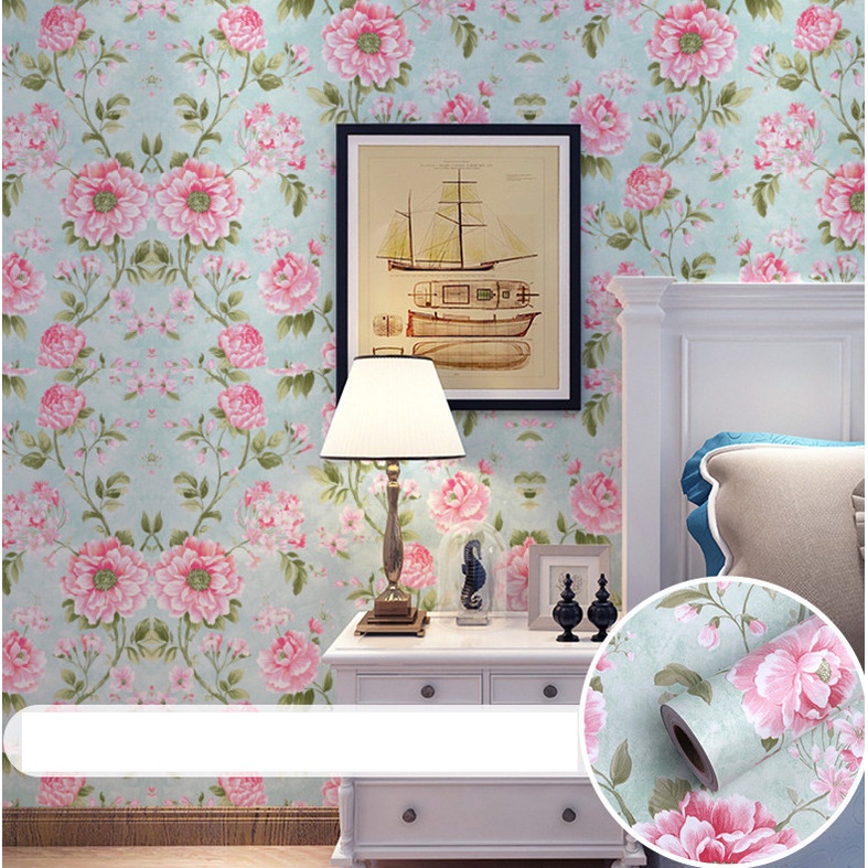 Decal giấy dán tường HOA CÚC CỔ ĐIỂN khổ 45cm keo sẵn