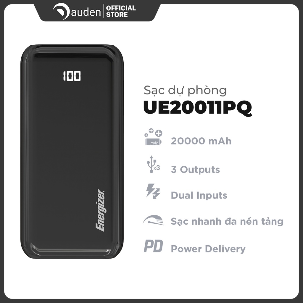 Sạc dự phòng Energizer 20.000 mAh/3.7V LiPolymer UE20011PQ