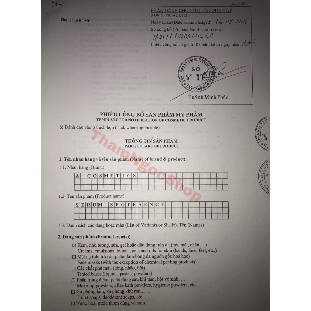 SERUM SPOT ESENCE SERUM HUYẾT THANH