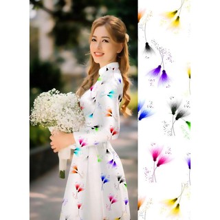 [ FREESHIP ĐƠN 50k ] Áo dài lụa in 3D hình hoa siêu đẹp