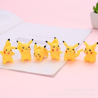 Bộ 6 pikachu trang trí bánh kem, bánh sinh nhật