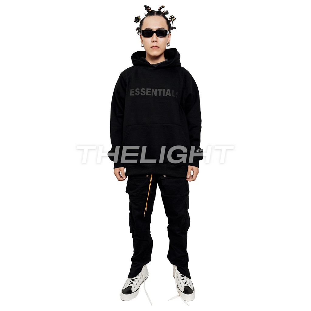 Áo hoodie FEAR OF GOD FOG ESSENTIALS SS20 dài tay unisex TLS oversize chất liệu Nỉ Bông form rộng