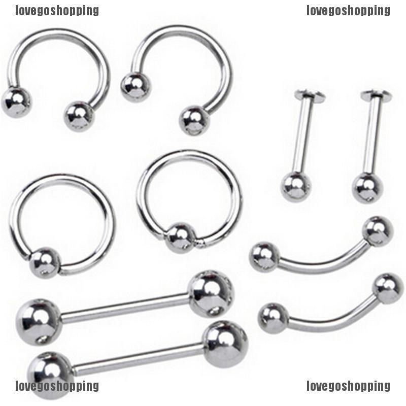 60 / 85 khuyên xỏ cơ thể bằng thép không gỉ cá tính