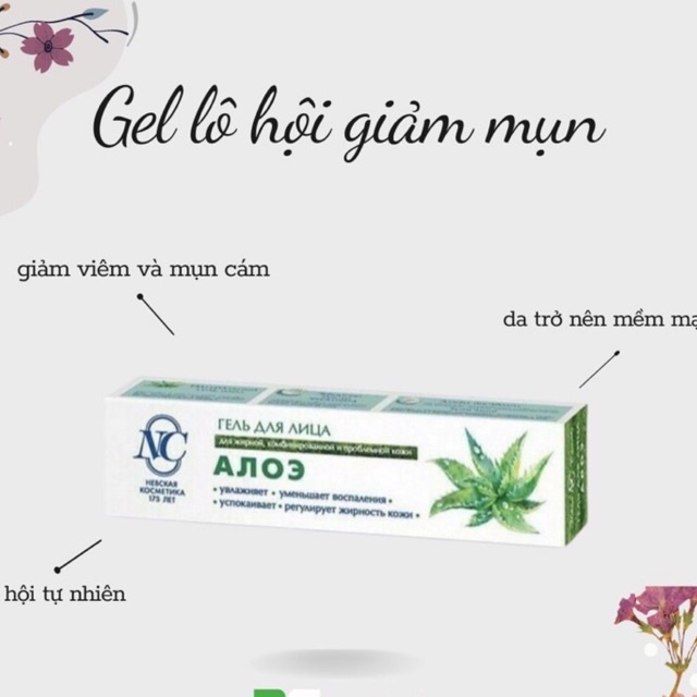 Gel Giảm mụn chiết xuất lô hội của Nga Giảm mụn đầu đen, mụn cám và làm mềm da