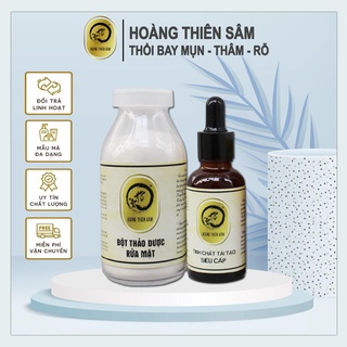 Combo tái tạo hoàng thiên sâm | bột rửa mặt 100g & serum tái tạo hoàng thiên sâm 30ml