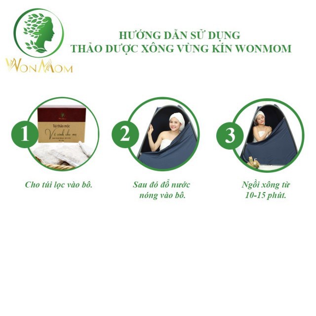 Hộp 10 Túi Thảo Mộc Xông Vùng Kín Thơm Tho Cho Mẹ Bầu &amp; Sau Sinh Wonmom (Việt Nam)