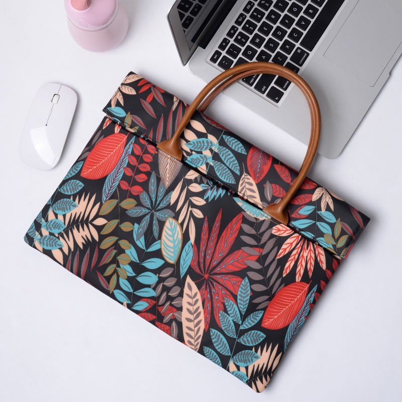 Túi đựng họa tiết lá màu sắc dễ thương cho Laptop
