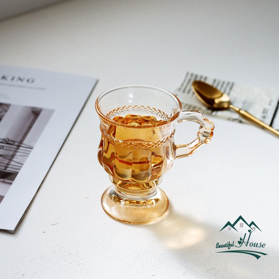 Ly Thuỷ Tinh [𝗩𝗶𝗻𝘁𝗮𝗴𝗲] đậm chất châu Âu - Ly Thuỷ Tinh VVHISKY Đẹp Đế Cao Có Quai Cầm - TT01 | BigBuy360 - bigbuy360.vn