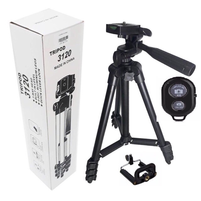 Bộ Tripod TF-3120 tặng kèm kẹp điện thoại và remote chụp ảnh