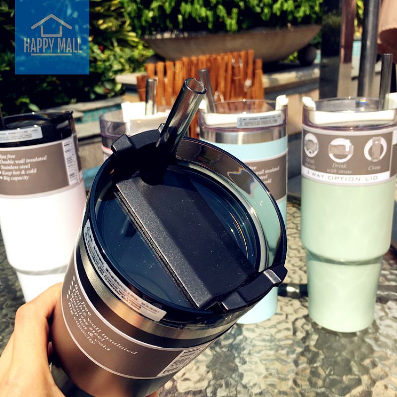 Ly giữ nhiệt 890ml nắp xoay 3 công dụng Tyeso kèm ống hút nhựa HC03 | BigBuy360 - bigbuy360.vn