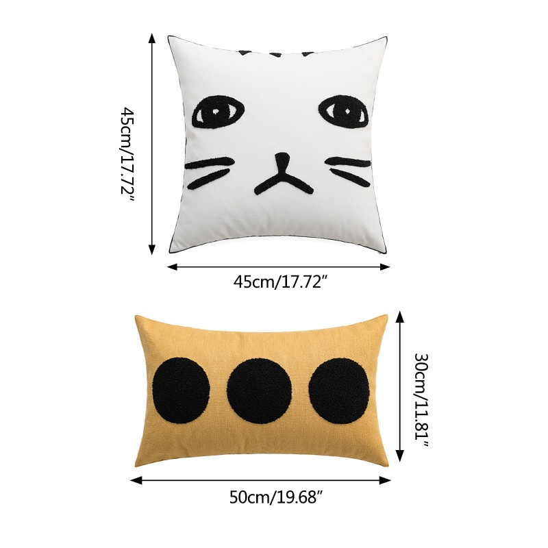 Vỏ Gối Thêu Họa Tiết Hình Học Phối Tua Rua Phong Cách Bắc Âu Hiện Đại