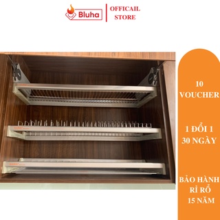 BLUHA Giá bát đĩa tủ bếp cố định Garis GB07 3 tầng nan tròn inox 304 Bảo hành rỉ rổ 15 năm