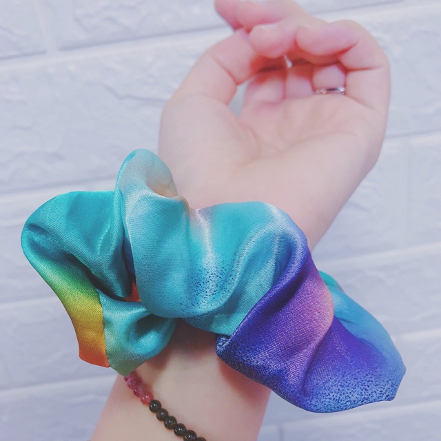 Cột tóc vải, Scrunchies họa tiết loang màu cực xinh