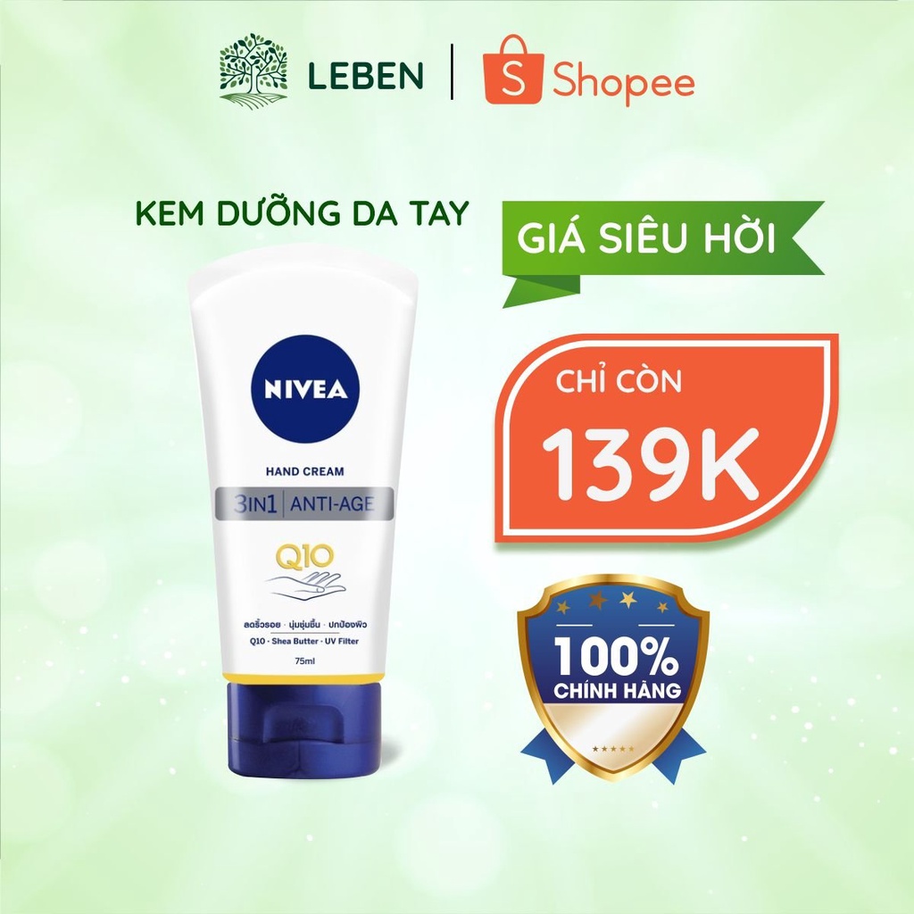 Kem dưỡng da tay Nivea Anti Age Q10 3in1, nội địa Đức chính hãng