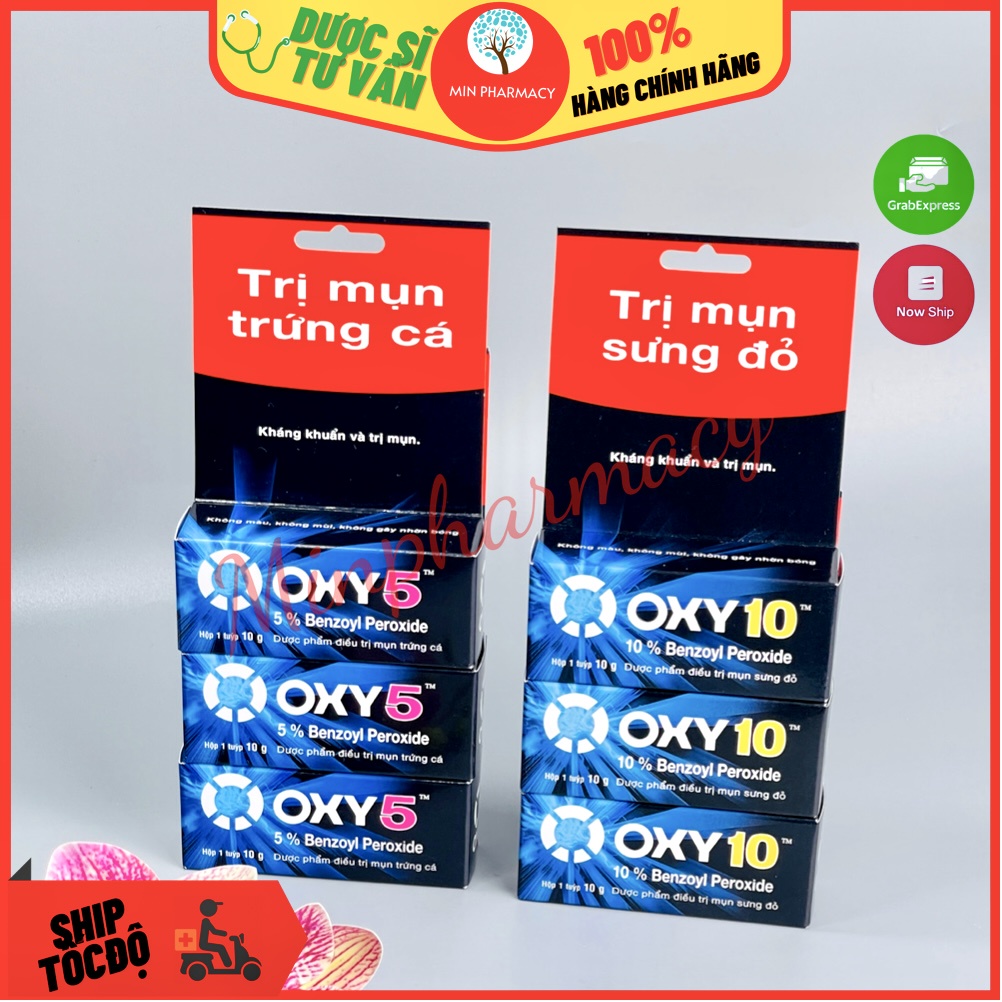 Kem Chấm Mụn OXY 5 - OXY 10 Giảm Mụn Bọc & Mụn Trứng Cá 10g Benzoyl Peroxide - Minpharmacy