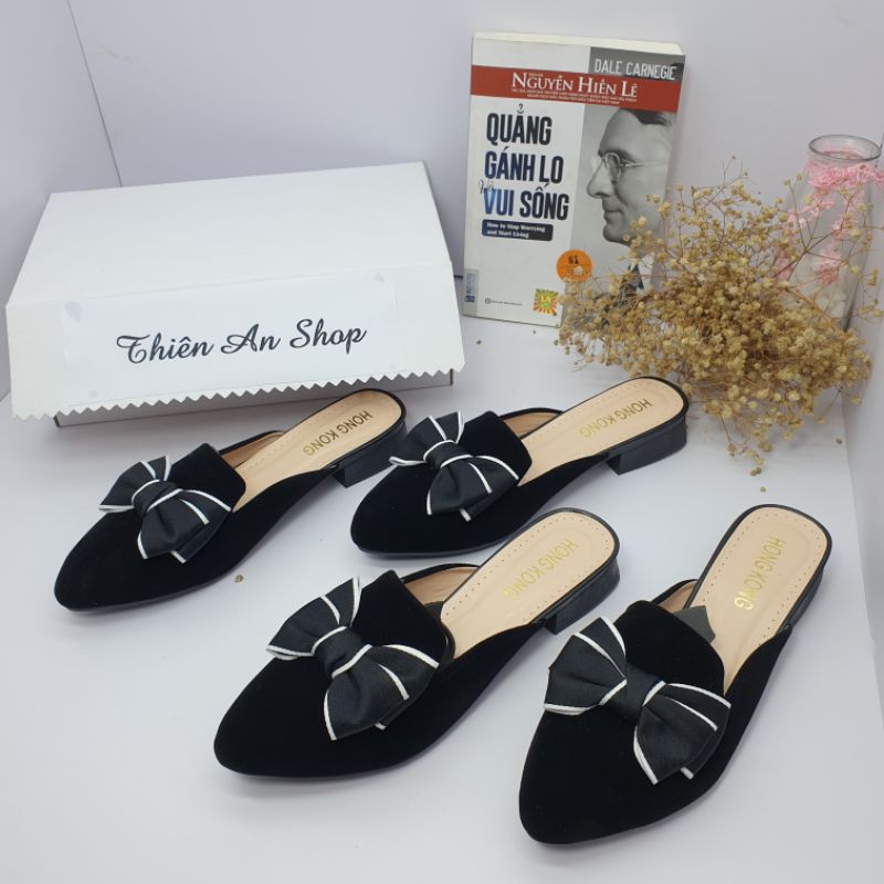 Sục nữ - dép sục nữ - giầy sục nữ - sục nơ mũi nhọn cao 3p Thiên An MS: TA05 | BigBuy360 - bigbuy360.vn