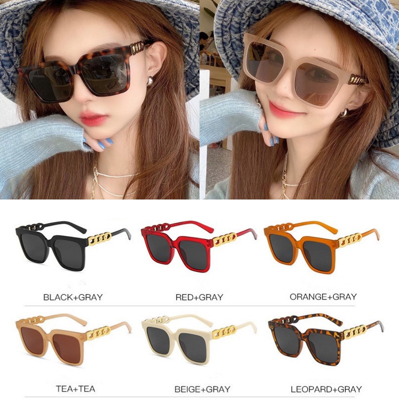 Kính Mát Gọng Vuông Lớn Họa Tiết Da Báo Thời Trang Đường Phố Cho Nữ