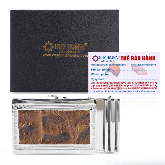 Đầu khóa da bò Huy Hoàng 3,5 phân đầu trắng màu đen, nâu, vàng bò HP9116-17-18