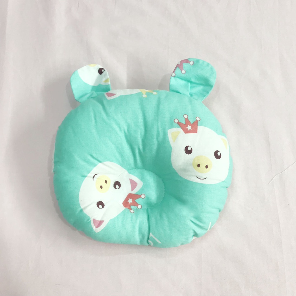 Gối Lõm Chống Méo Đầu Hình Tròn GOLDCAT GT Chất Vải Cotton Lõi Bông Êm Cho Trẻ Từ 0-12 Tháng