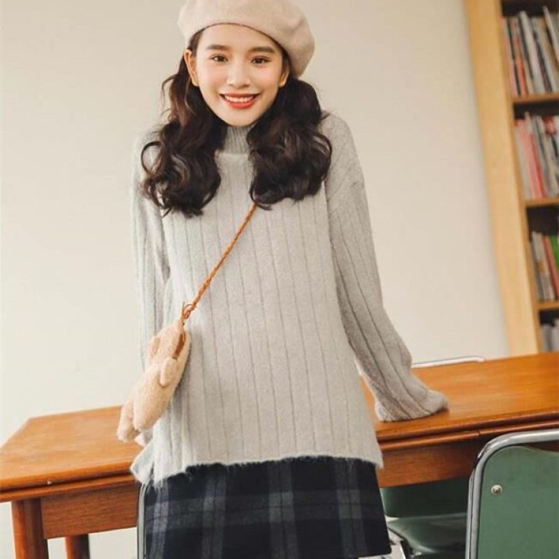 Áo sweater dài tay cổ cao thời trang Hàn Quốc 2020 cho nữ