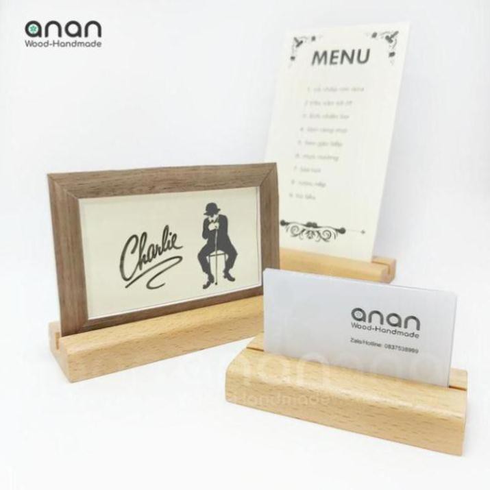 Chân đế gỗ đẹp cài ảnh, lịch bàn, menu, namecard đa dụng
