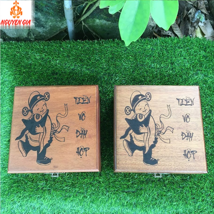 Hộp đựng tiền tiết kiệm mẫu Thần Tài 2 ngăn có khóa