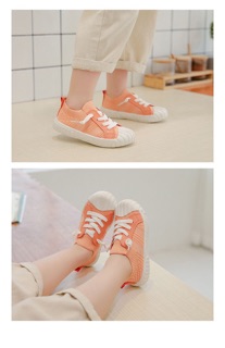 Giày thể thao vải len mũi da kẻ sọc siêu cá tính cho bé trai bé gái