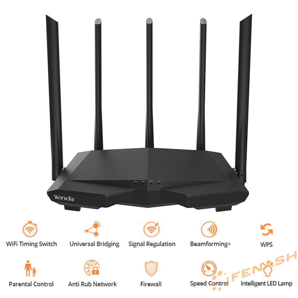 Bộ Phát Wifi Không Dây Tenda Ac7 1200m 2.4 + 5ghz Với 5 Ăng Ten