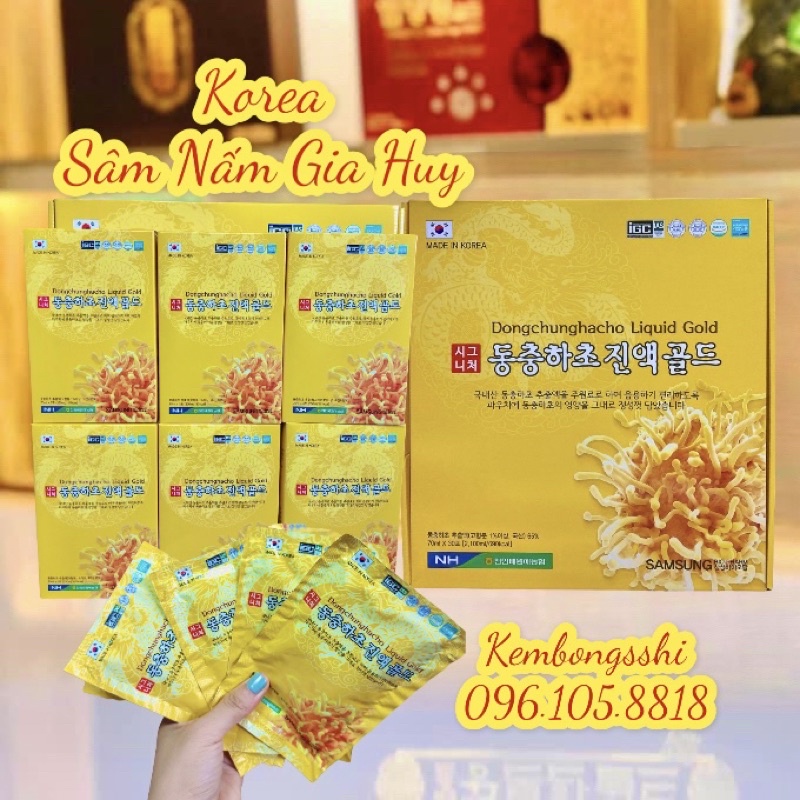 [HÀNG MỚI] Nước Đông Trùng Hạ Thảo Cao Cấp Hàn Quốc, Hộp Vàng 30 Gói
