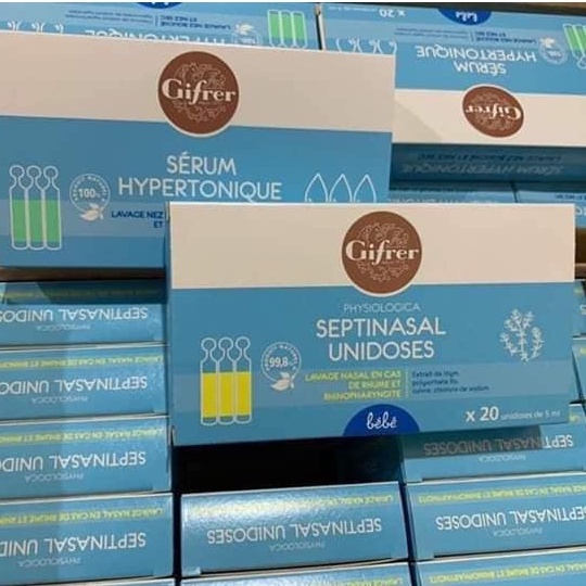 Nước Muối Sinh Lý Gifrer Pháp - Nước Muối Tép Vàng Gifrer Physiologica Septinasal - Tép Xanh Gifrer Sérum Hypertonique