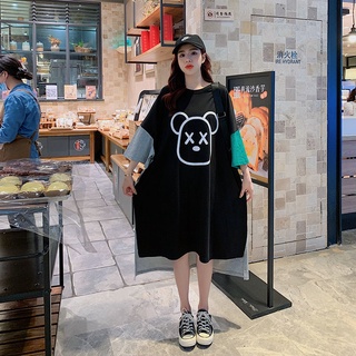【Plus Size】(40-150kg) Đầm Dài Tay Lửng size Lớn Cho Nữ