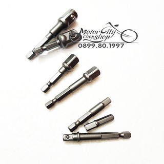 Đầu chuyển lục giác sang bulong. bộ 8 đầu chuyển vặn khẩu cho khoan pin, khoan điện chuôi lục giác