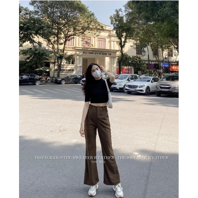 [HOT]QUẦN NHUNG TĂM ỐNG LOE THỜI THƯỢNG HACK DÁNG