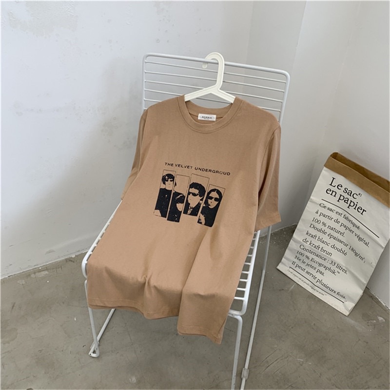 Áo phông 3158, áo thun tay lỡ form rộng chất cotton in hình kính đen