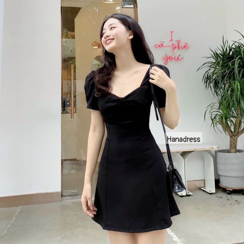 Đầm trắng xòe chữ A thanh lịch, nhẹ nhàng , tôn dáng by hanadress