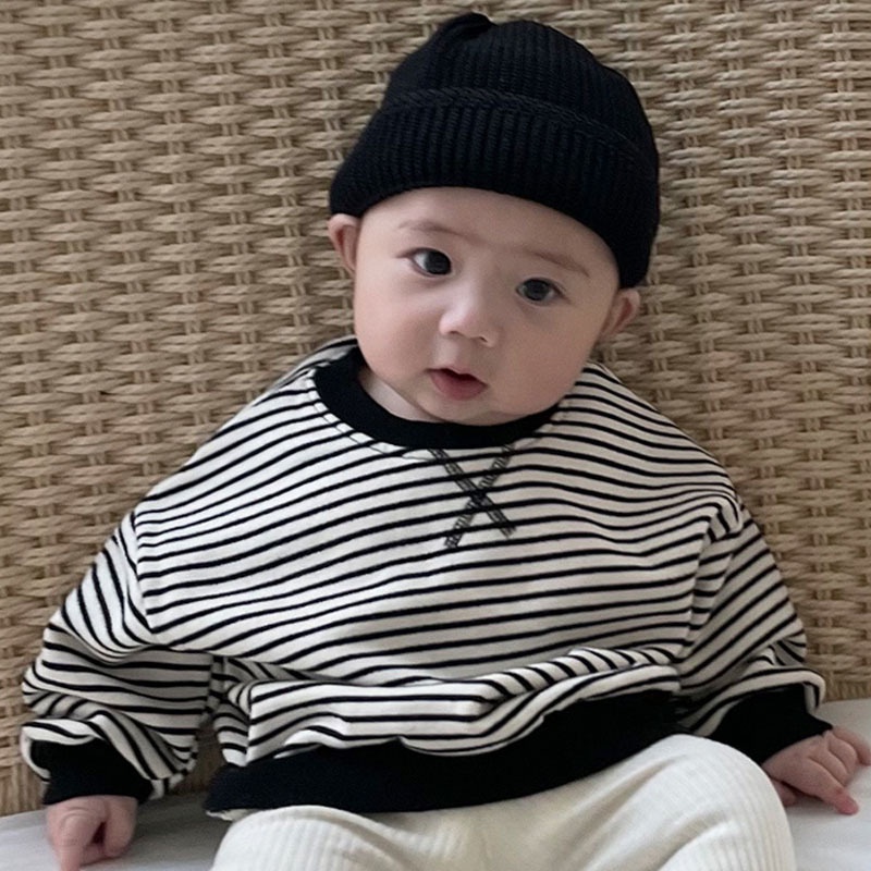 Áo Sweater Kẻ Sọc Phong Cách Thời Trang Hàn Quốc Mới Cho Bé