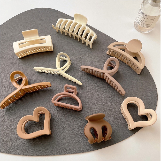 Kẹp tóc nữ sau tông màu nâu trắng basic Hàn Quốc BAG U KTNAUTRANG116