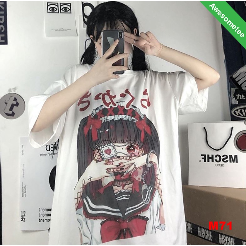 Áo thun tay lỡ Unisex Awesometee, áo phông form rộng ATL Anime BST2