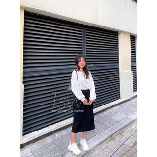 Áo sweater thun xoắn eo (Ảnh thật)